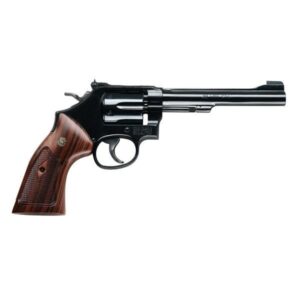 SW 48 CLASSIC 22MAG 6 CHECKERED WOOD GRIP 6RD